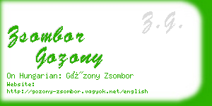 zsombor gozony business card